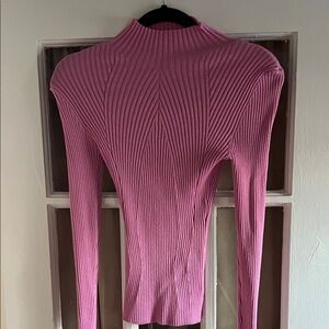 Fashion Nova Pink Ribbed Long Sleeve Top